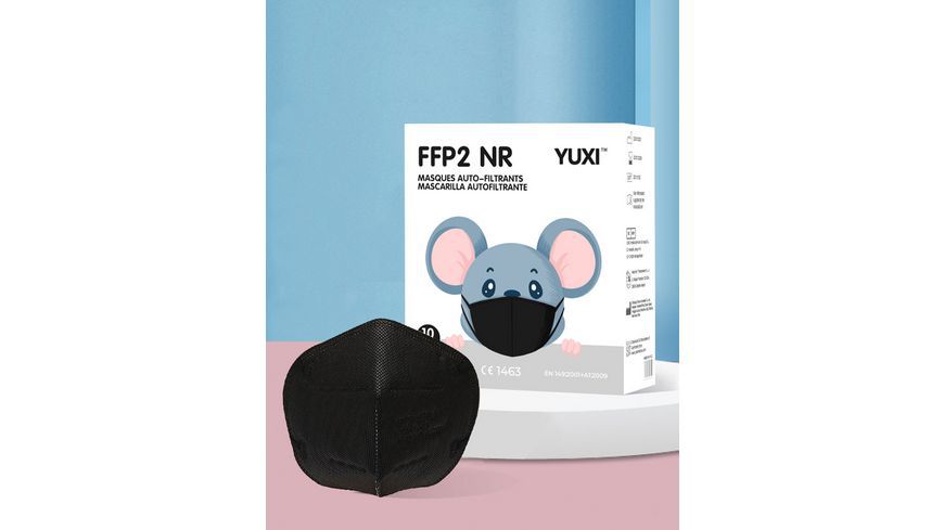 YUXI ® Filtering Half Mask FFP2 Schwarz Größe S